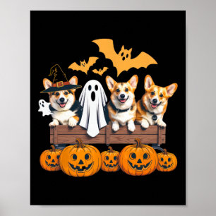 Corgi Halloween Trio Funny Spooky Dog Lover Outfit Poster