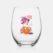 Corgi Halloween Weinglas Ohne Stiel (Vorderseite)