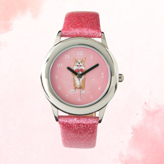 Corgi hält eine Herzüberwachung Armbanduhr (Von Creator hochgeladen)