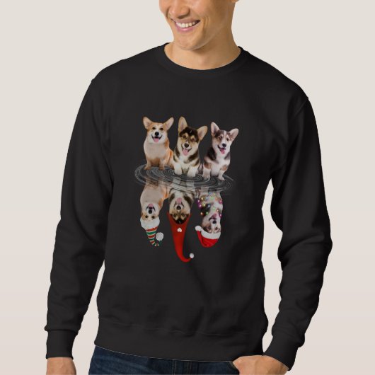 Corgi Happy Christmas Funny Disguy Dog Sweatshirt (Vorderseite)