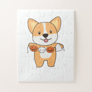 Corgi Happy Halloween Hundekostüm Puzzle