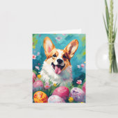 Corgi Happy Oaster Karte (Vorderseite)