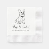 Corgi Haustiere Handarbeit Zeichnend Hochzeit Napk Serviette (Vorderseite)