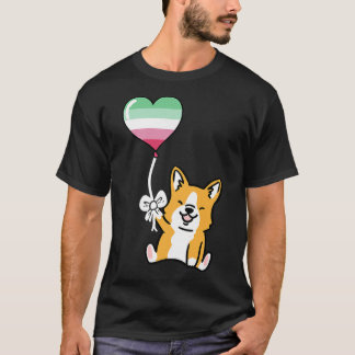 Corgi Heart Balloon Abrosexual Pride Premium T-Shi T-Shirt