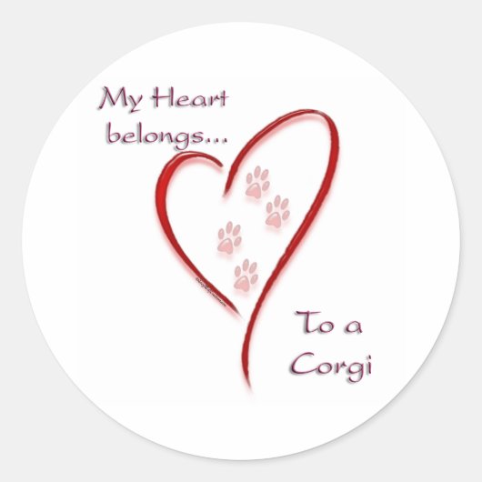 Corgi Heart Belongs - Aufkleber (Vorderseite)