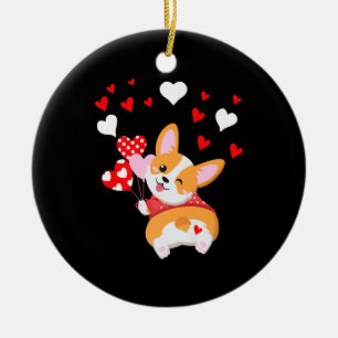 Corgi Heart ,Guess What Corgi Butt Keramik Ornament