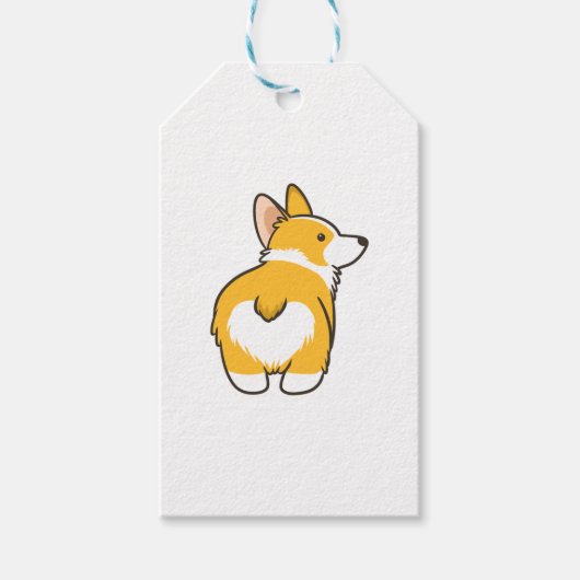 Corgi Heart Hintern Geschenkanhänger (Vorderseite)