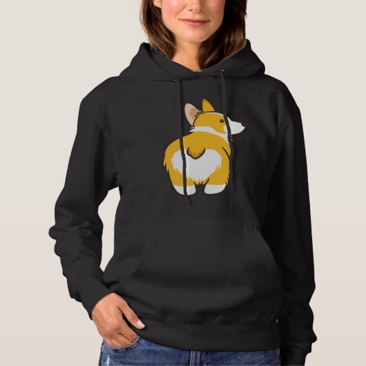 Corgi Heart Hintern Hoodie (Vorderseite)