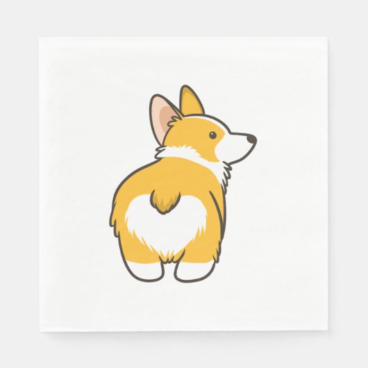 Corgi Heart Hintern Serviette (Vorderseite)