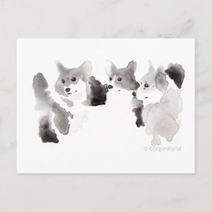 Corgi-Hearted Postcard Postkarte