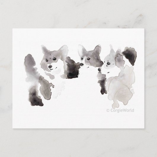 Corgi-Hearted Postcard Postkarte (Vorderseite)