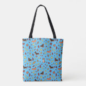 Corgi Herbstlaubs Aquamarin Tasche (Rückseite)