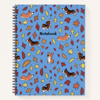 Corgi Herbstlaubs Dusty Blue Notizblock