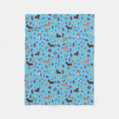 Corgi Herbstlaubs Muster Aquamarin Fleecedecke (Vorderseite)