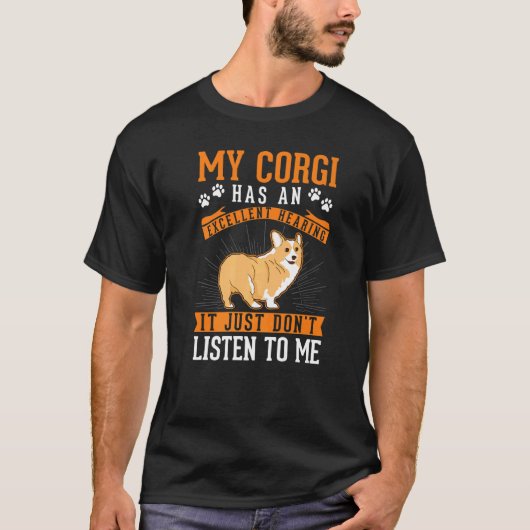 Corgi Hervorragendes Gehör Welsh Corgi T-Shirt (Vorderseite)