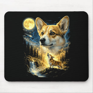 Corgi heult zum Mond Meme lustig 90er Corgi do Mousepad