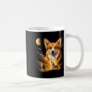 Corgi heult zum Mond vintage 90er lustiger Hund Kaffeetasse