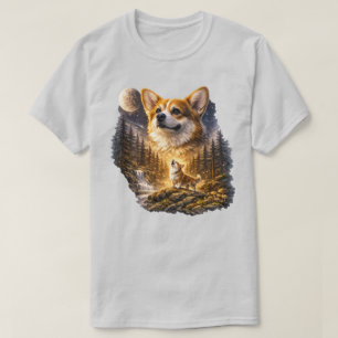Corgi Heult zum Mond Vintage, 90er Retro Anim T-Shirt