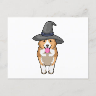 Corgi-Hexe Postkarte