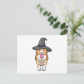 Corgi Hexe Postkarte (Stehend Vorderseite)
