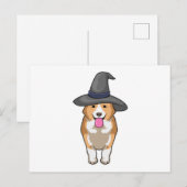 Corgi Hexe Postkarte (Vorne/Hinten)