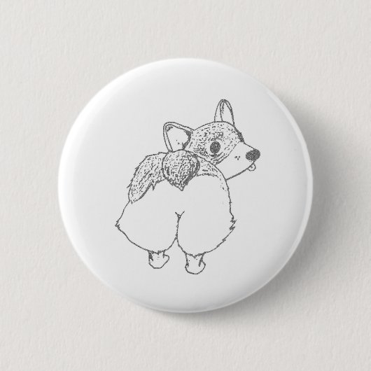 Corgi-Hintern-Button Button (Vorderseite)