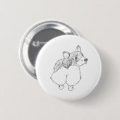 Corgi-Hintern-Button Button (Vorne & Hinten)