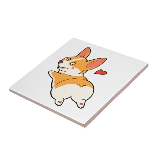 Corgi-Hintern Fliese (Seite)