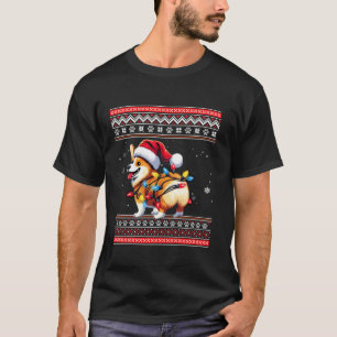 Corgi Hintern Funny Ugly Weihnachtsmannmütze Schne T-Shirt