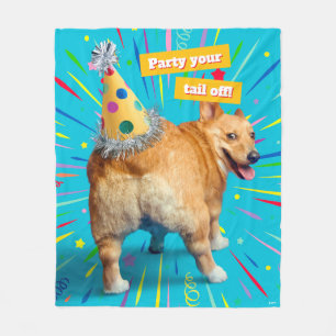 Corgi-Hintern-Geburtstagshut Fleecedecke