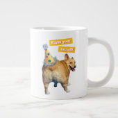 Corgi-Hintern-Geburtstagshut Jumbo-Tasse (Rechts)