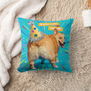 Corgi Hintern Geburtstagshut Kissen