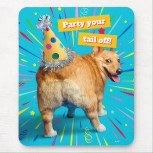 Corgi-Hintern-Geburtstagshut Mousepad