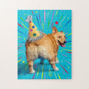 Corgi-Hintern-Geburtstagshut Puzzle
