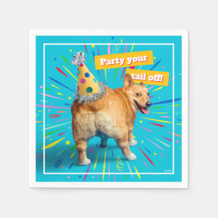 Corgi-Hintern-Geburtstagshut Serviette