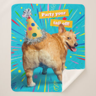 Corgi-Hintern-Geburtstagshut Sherpadecke