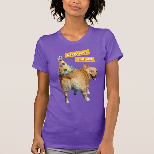 Corgi-Hintern-Geburtstagshut T-Shirt (Vorderseite)