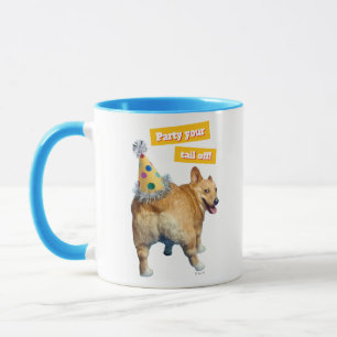 Corgi-Hintern-Geburtstagshut Tasse