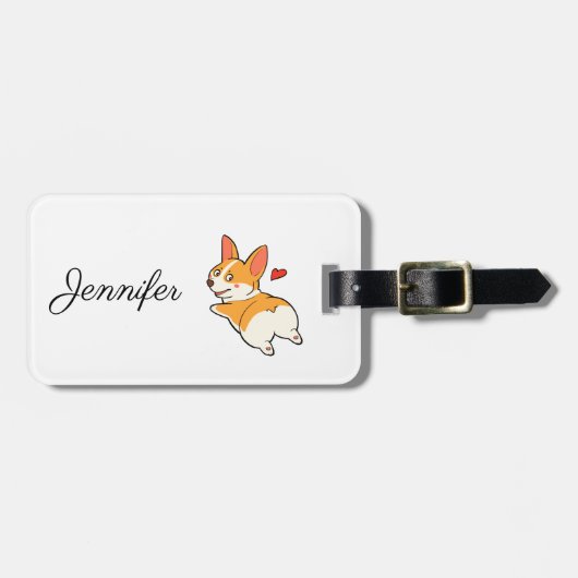 Corgi-Hintern Gepäckanhänger (Vorderseite horizontal)