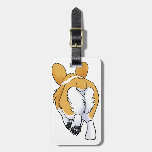 Corgi-Hintern Gepäckanhänger (Vorderseite vertikal)