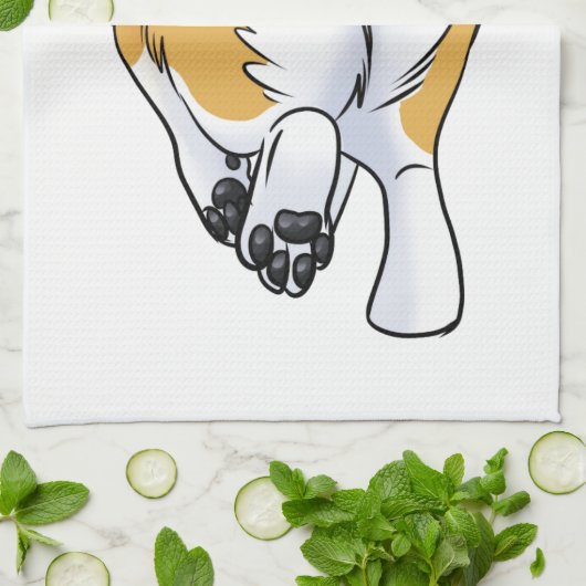 Corgi-Hintern Geschirrtuch (Gefaltet)