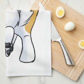 Corgi-Hintern Geschirrtuch (Viertel Falte)