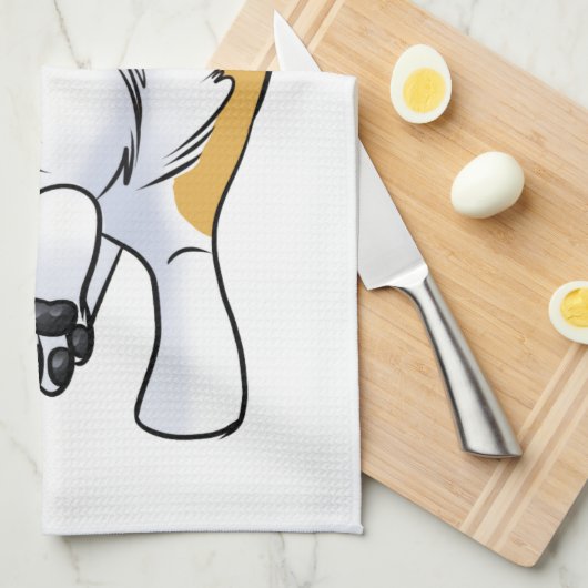 Corgi-Hintern Geschirrtuch (Viertel Falte)