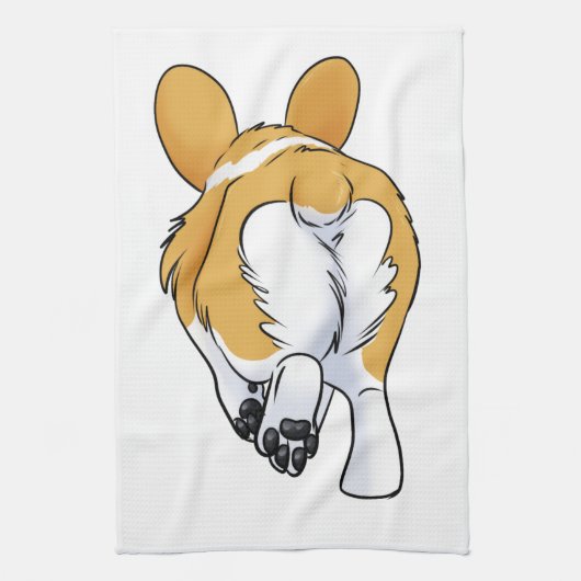 Corgi-Hintern Geschirrtuch (Vertikal)