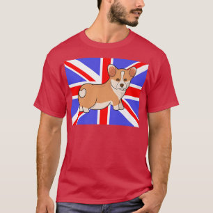 Corgi Hintern Gewerkschaft Flag Queens Pet Welpe D T-Shirt