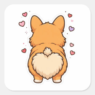Corgi Hintern Herz Süßer Hund Aufkleber