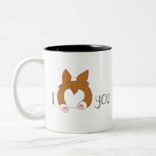 Corgi Hintern I Liebe Sie Zweifarbige Tasse