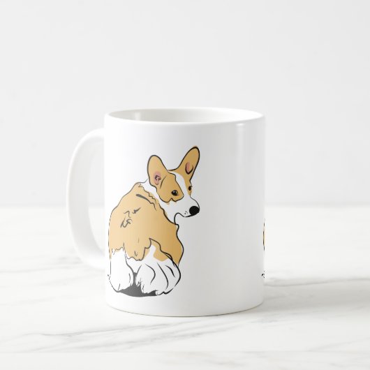 Corgi-Hintern Kaffeetasse (Vorderseite Links)