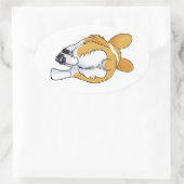 Corgi Hintern Ovaler Aufkleber (Tasche)