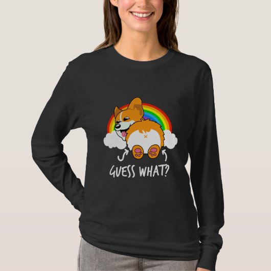 Corgi Hintern rät, was lustig T-Shirt (Vorderseite)